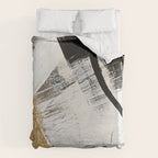 Armor [9]: a minimal abstract piece in black white and gold by Alyssa Hamilton Art Duvet Cover Gallery Image 6