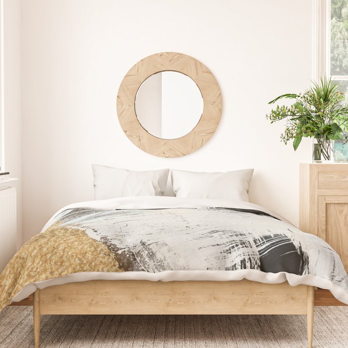 Armor [9]: a minimal abstract piece in black white and gold by Alyssa Hamilton Art Duvet Cover Gallery Image 3