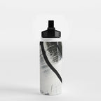 Armor [9]: a minimal abstract piece in black white and gold by Alyssa Hamilton Art Water Bottle Gallery Image 2