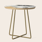 Armor [9]: a minimal abstract piece in black white and gold by Alyssa Hamilton Art Side Table Gallery Image 1