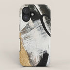 Armor [9]: a minimal abstract piece in black white and gold by Alyssa Hamilton Art iPhone Case Gallery Image 1