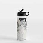 Armor [9]: a minimal abstract piece in black white and gold by Alyssa Hamilton Art Water Bottle Gallery Image 1