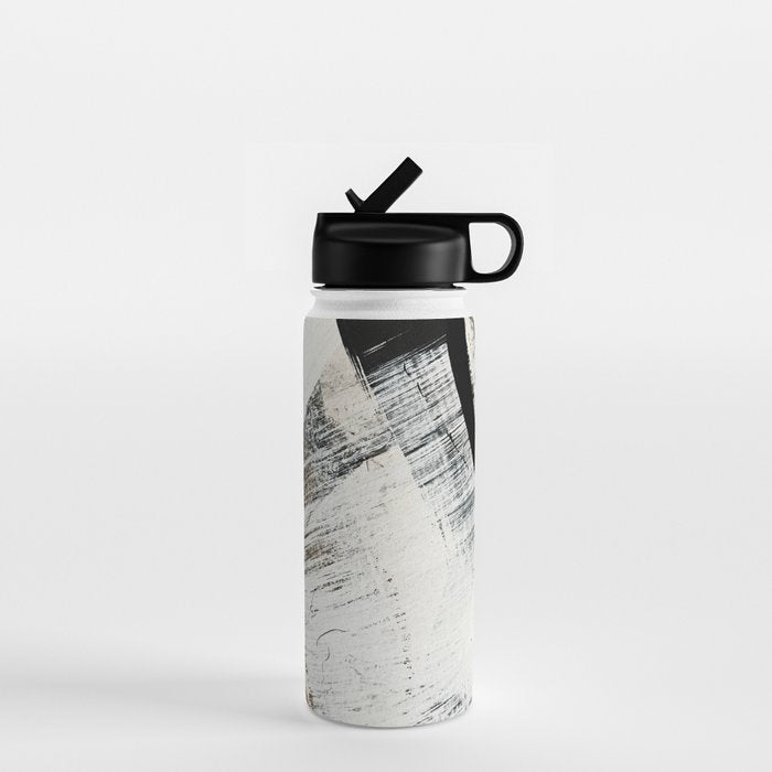 Armor [9]: a minimal abstract piece in black white and gold by Alyssa Hamilton Art Water Bottle Gallery Image 1