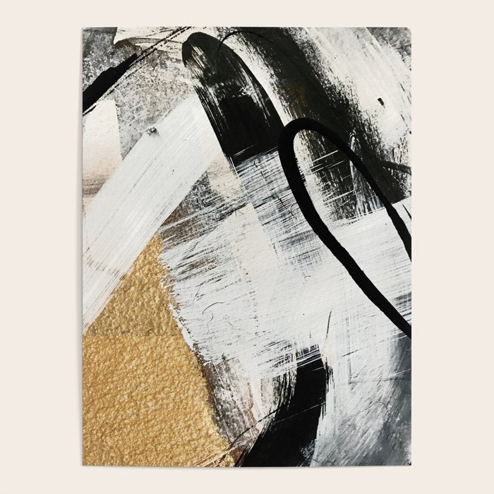 Armor [9]: a minimal abstract piece in black white and gold by Alyssa Hamilton Art Poster Gallery Image 4