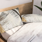 Armor [9]: a minimal abstract piece in black white and gold by Alyssa Hamilton Art Pillow Sham Gallery Image 2