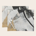 Armor [9]: a minimal abstract piece in black white and gold by Alyssa Hamilton Art Placemat Gallery Image 1