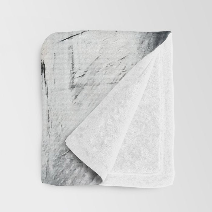 Armor [9]: a minimal abstract piece in black white and gold by Alyssa Hamilton Art Throw Blanket Gallery Image 3
