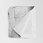 Armor [9]: a minimal abstract piece in black white and gold by Alyssa Hamilton Art Throw Blanket Gallery Image 3