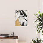 Armor [9]: a minimal abstract piece in black white and gold by Alyssa Hamilton Art Poster Gallery Image 2