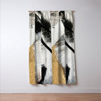 Armor [9]: a minimal abstract piece in black white and gold by Alyssa Hamilton Art Window Curtain Gallery Image 3