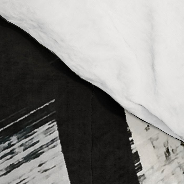 Armor [9]: a minimal abstract piece in black white and gold by Alyssa Hamilton Art Comforter Gallery Image 4