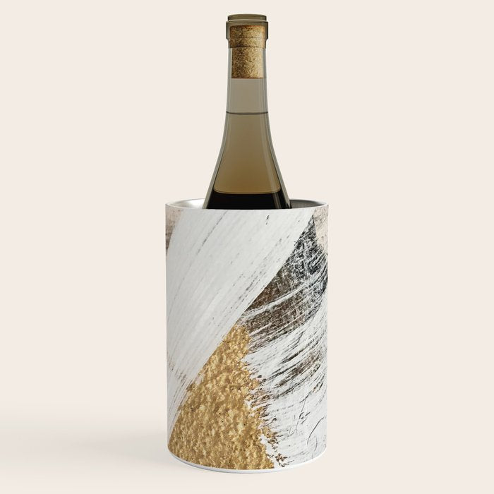 Armor [9]: a minimal abstract piece in black white and gold by Alyssa Hamilton Art Wine Chiller Gallery Image 2