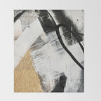 Armor [9]: a minimal abstract piece in black white and gold by Alyssa Hamilton Art Throw Blanket Gallery Image 2