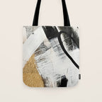 Armor [9]: a minimal abstract piece in black white and gold by Alyssa Hamilton Art Tote Bag Gallery Image 1