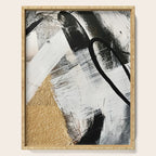 Armor [9]: a minimal abstract piece in black white and gold by Alyssa Hamilton Art Serving Tray Gallery Image 1