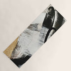 Armor [9]: a minimal abstract piece in black white and gold by Alyssa Hamilton Art Yoga Mat Gallery Image 1