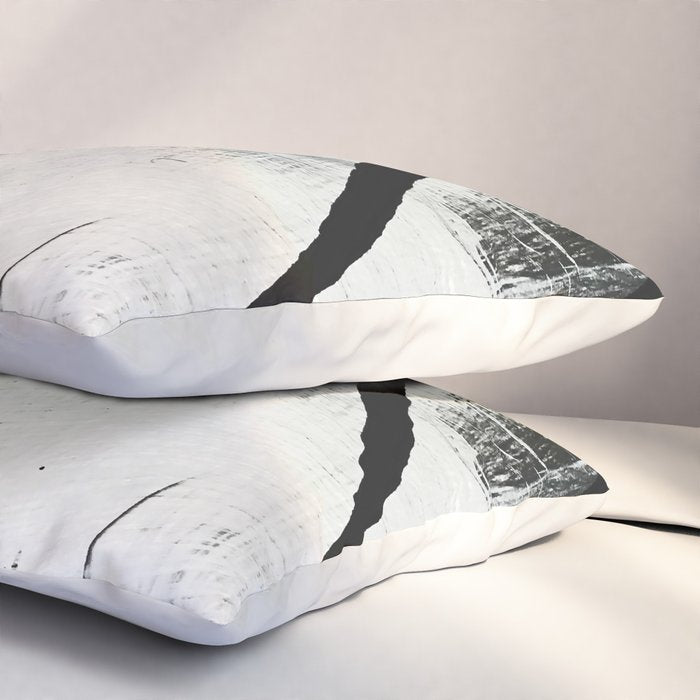 Armor [9]: a minimal abstract piece in black white and gold by Alyssa Hamilton Art Pillow Sham Gallery Image 3