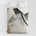 Armor [9]: a minimal abstract piece in black white and gold by Alyssa Hamilton Art Comforter Gallery Image 6