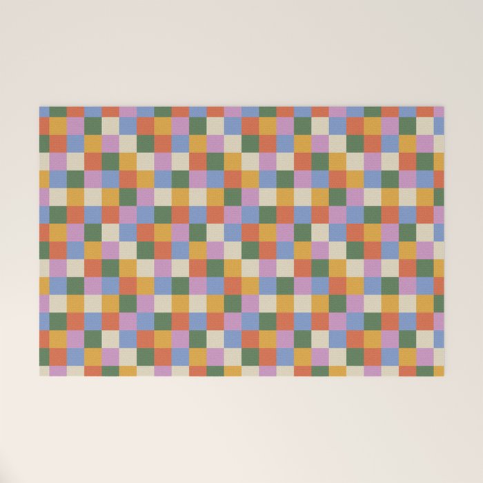 Bold Colorful Checks Pattern - Small XXXVII Welcome Mat Gallery Image 1
