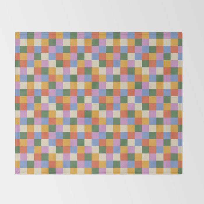 Bold Colorful Checks Pattern - Small XXXVII Throw Blanket Gallery Image 2