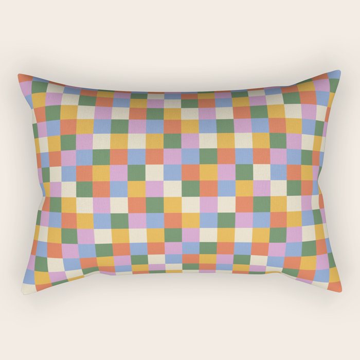 Bold Colorful Checks Pattern - Small XXXVII Rectangular Pillow Gallery Image 2