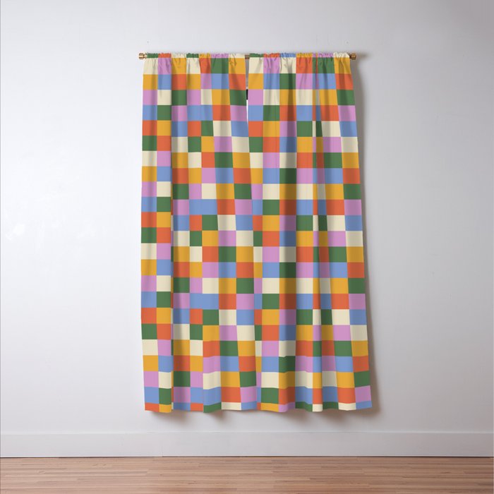 Bold Colorful Checks Pattern - Small XXXVII Window Curtain Gallery Image 3