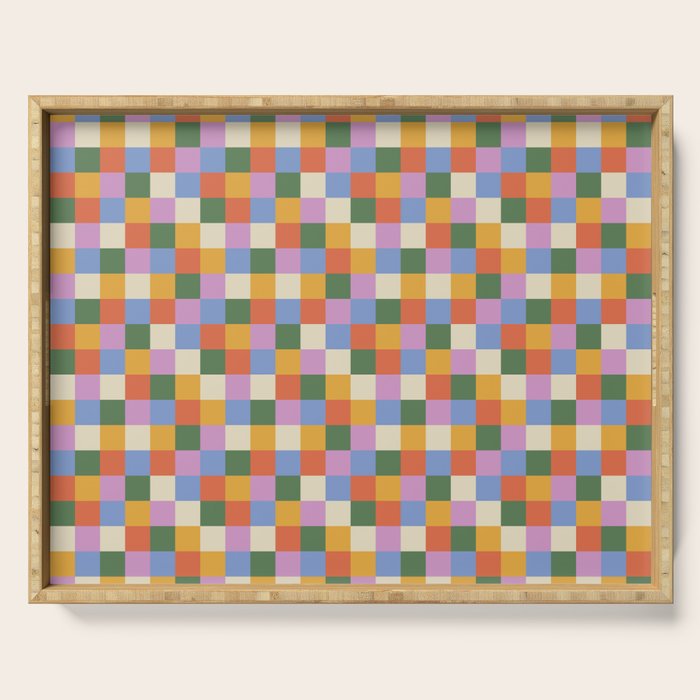 Bold Colorful Checks Pattern - Small XXXVII Serving Tray Gallery Image 1