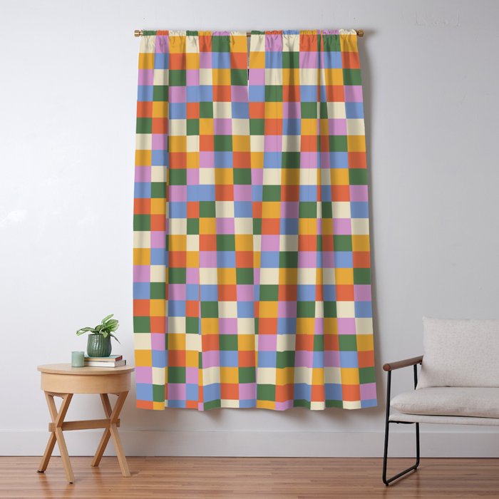 Bold Colorful Checks Pattern - Small XXXVII Window Curtain Gallery Image 5