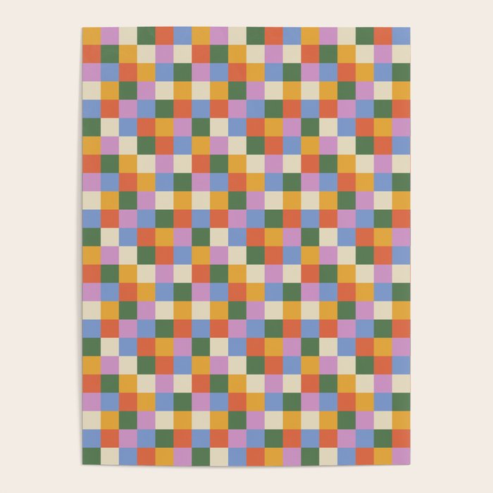 Bold Colorful Checks Pattern - Small XXXVII Poster Gallery Image 4