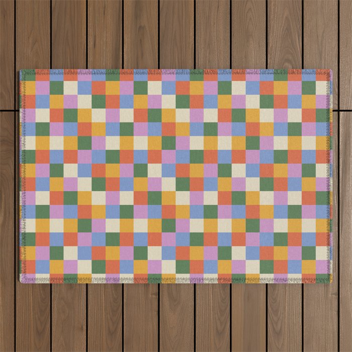Bold Colorful Checks Pattern - Small XXXVII Outdoor Rug Gallery Image 1