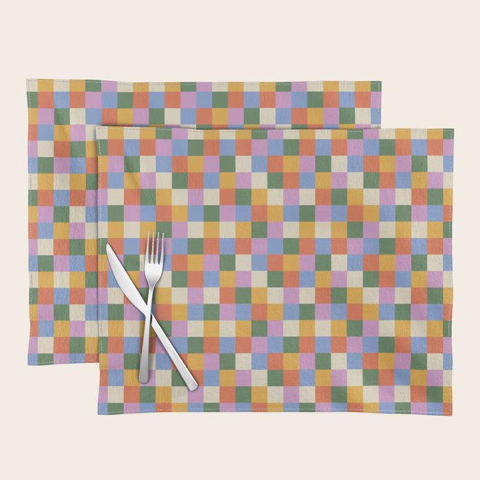 Bold Colorful Checks Pattern - Small XXXVII Placemat Gallery Image 1