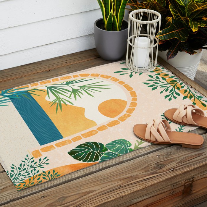 Resort Life Sunset Landscape / Villa Series Outdoor Rug Gallery Image 2