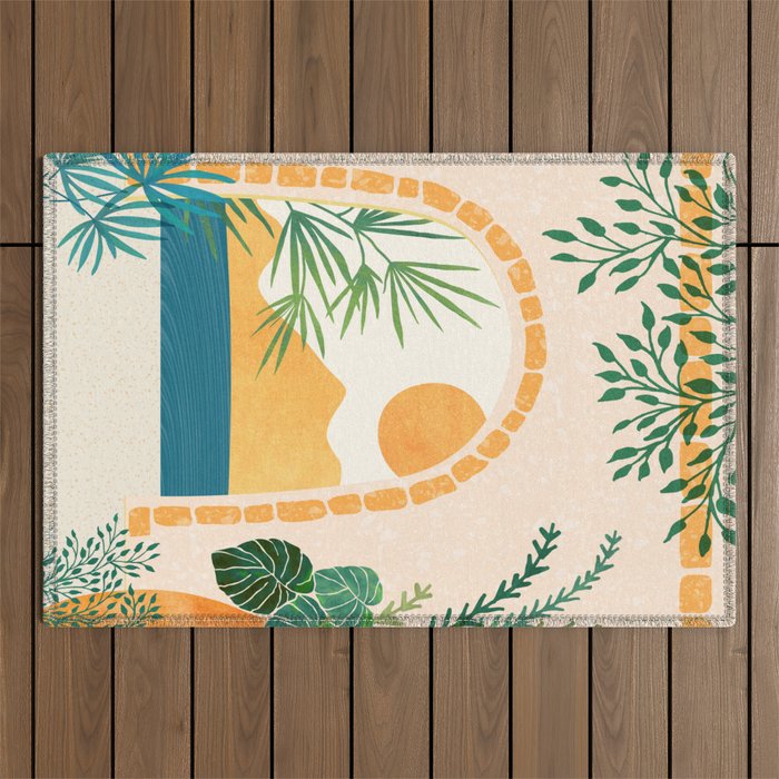Resort Life Sunset Landscape / Villa Series Outdoor Rug Gallery Image 1