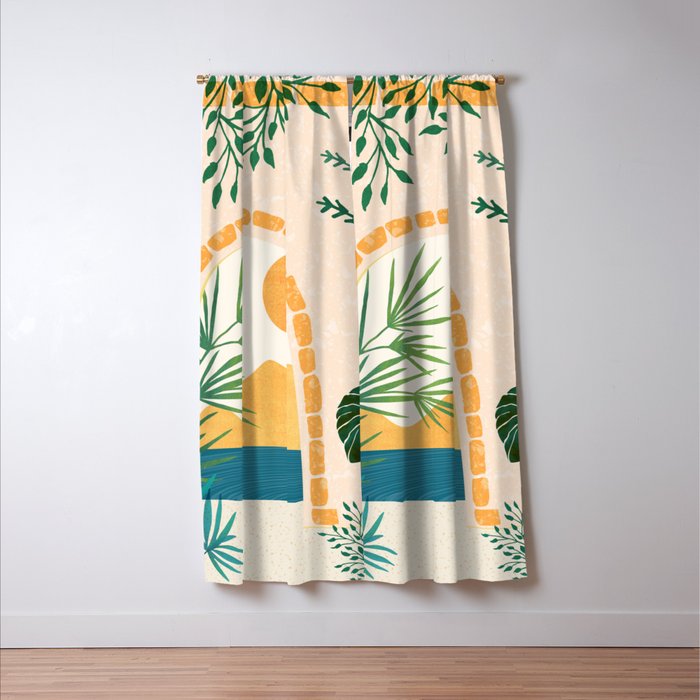 Resort Life Sunset Landscape / Villa Series Window Curtain Gallery Image 3