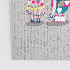 I gnome you // grey background little happy and lovely gnomes with rainbows fuchsia pink hearts Poster Gallery Image 3