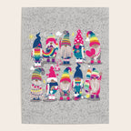I gnome you // grey background little happy and lovely gnomes with rainbows fuchsia pink hearts Poster Gallery Image 4