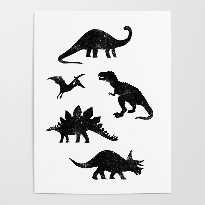 Black + White Dinosaurs Poster Gallery Image 4