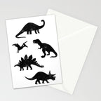 Black + White Dinosaurs Stationery Card Gallery Image 2