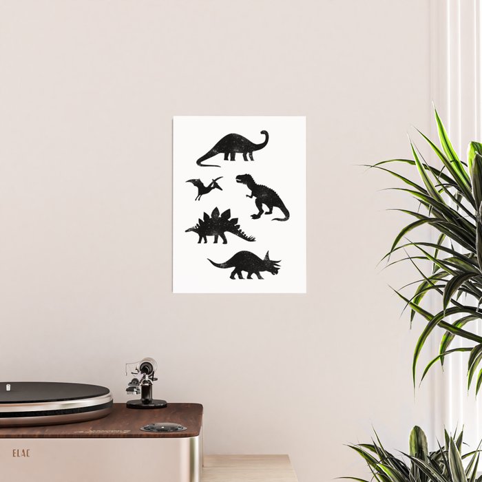 Black + White Dinosaurs Poster Gallery Image 2