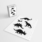 Black + White Dinosaurs Jigsaw Puzzle Gallery Image 2