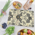Gray, Black, Cream, Yellow & Red Sophisticated Floral Pattern Cutting Board Gallery Image 2