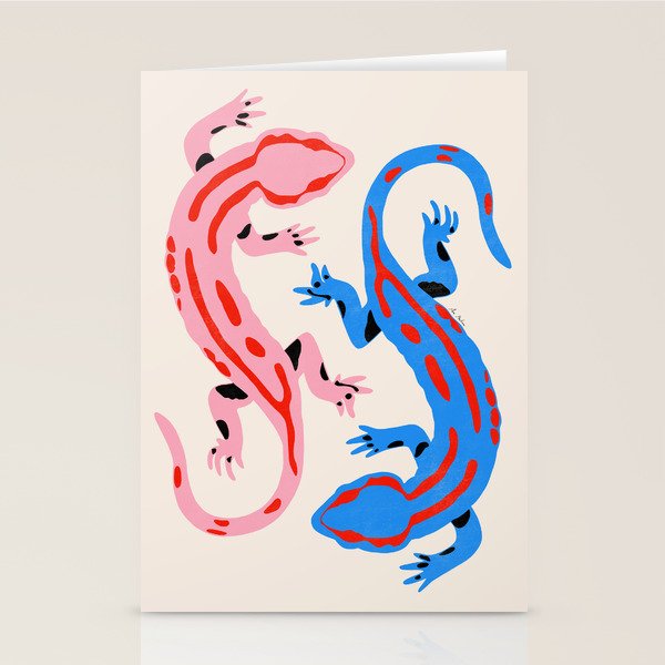 Colorful salamanders Stationery Card Gallery Image 2