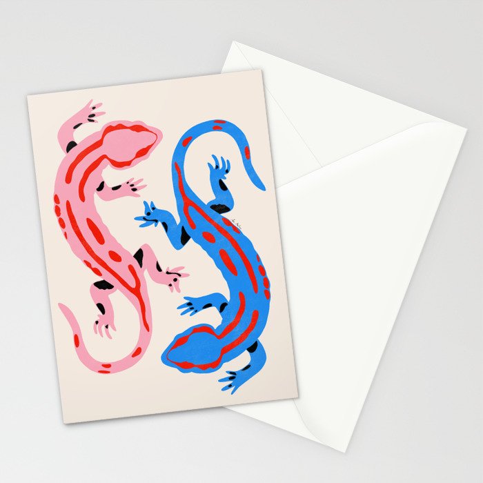 Colorful salamanders Stationery Card Gallery Image 2