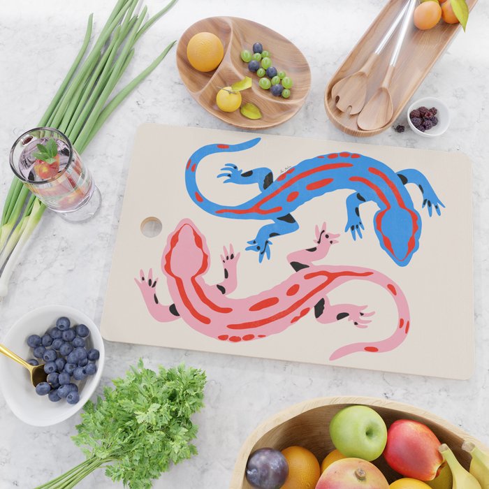 Colorful salamanders Cutting Board Gallery Image 2
