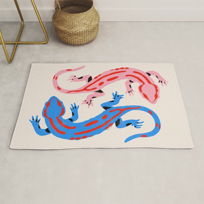 Colorful salamanders Rug Gallery Image 1