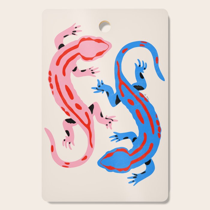 Colorful salamanders Cutting Board Gallery Image 1