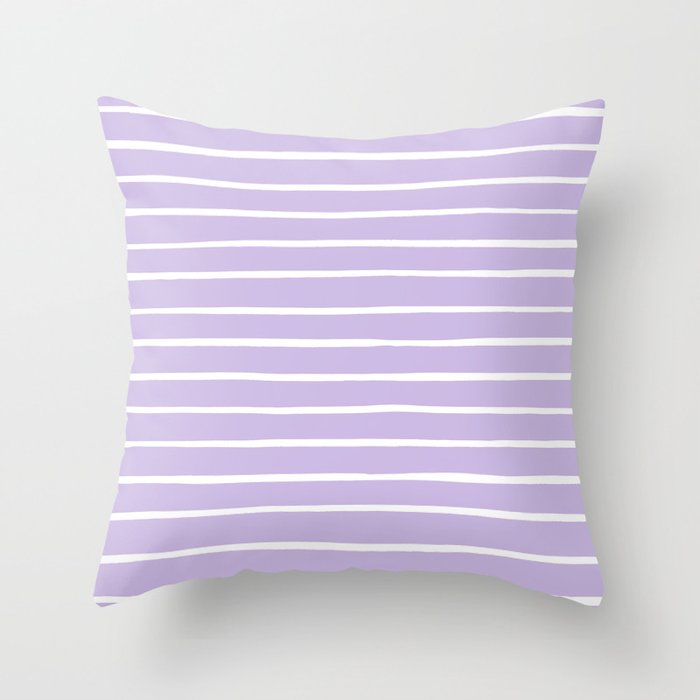 Stripes Lavender Throw Pillow Gallery Image 6