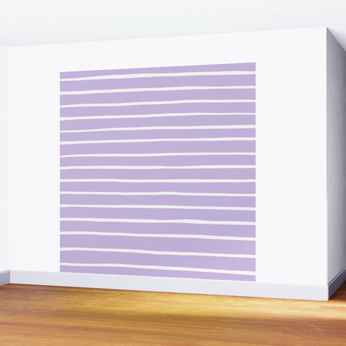 Stripes Lavender Wall Mural Gallery Image 2