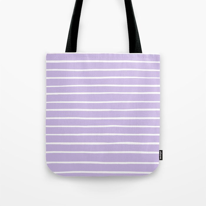Stripes Lavender Tote Bag Gallery Image 1