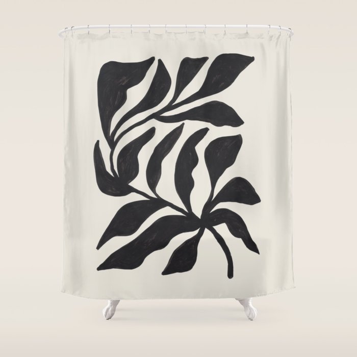 Ink Palm Plant Fossil Shower Curtain Gallery Image 1
